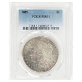 Coin 1889 Morgan Silver Dollar PCGS MS61