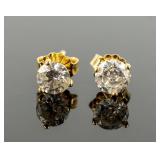Jewelry 14kt Yellow Gold Diamond Stud Earrings