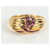 Jewelry 14kt Yellow Gold Red Stone Ring