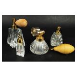 VTG Lot of 5 Items: Perfume Bottles & Bulb