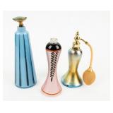VTG Lot of 3 Colorful Glass Perfume Bottles