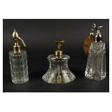Lot of 3 Perfume Bottles with Vertical Facets