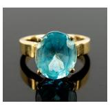 Jewelry 14kt Yellow Gold Blue Topaz Ring