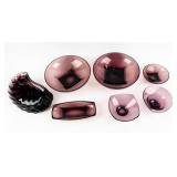 Vintage MCM Lot of 13 Amethyst / Purple Glass