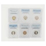 Coin (6) PGCS Graded Jefferson Nickel Proofs