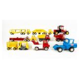 Lot of 10 Mixed Brand Vintage Toy Trucks