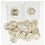 Coin 25 Washington Silver Quarters Brilliant Unc.