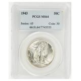 Coin 1943 Walking Liberty Half Dollar PCGS MS64