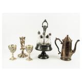 Mixed Lot of 5 Silver-Colored Table Pieces