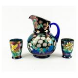 Vintage Bohemian Northwood Pitcher & Tumblers Set