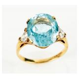 Jewelry 14kt Yellow Gold Blue Topaz Ring
