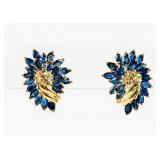 Jewelry 14kt Yellow Gold Sapphire Earrings