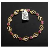 Jewelry 10kt Yellow Gold Ruby Bracelet