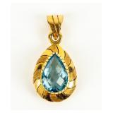 Jewelry 14kt Yellow Gold Topaz Pendant