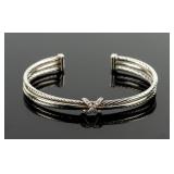 Jewelry Sterling Silver Diamond Cuff Bracelet