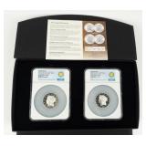 Coin (2) William Barber 2.5 Troy Oz NGC Cert.