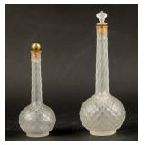 VTG MCM Pair of French Satin Glass Perfume Bottles