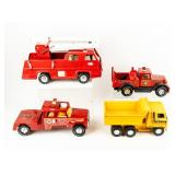 Lot of 4 Mixed Brand Vintage Toy Trucks