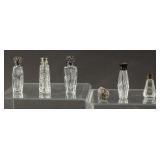 VTG Lot of 6 Perfume Bottles w / Sterling Silver