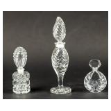 Lot of 3 Colorless, Textured Perfume Bottles