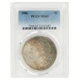 Coin 1886  Morgan Silver Dollar PCGS MS65
