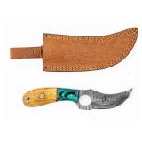 Knife Damascus Fixed Blade Textured Sheath