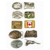 Lot Of 10 Vintage Brass Buckles