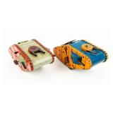 Lot Of 2 Marx Tin Litho Wind-up Toy Tanks