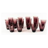 Vintage MCM Lot of 19 Amethyst / Plum Glasses