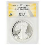 Coin 2024-W American Silver Eagle ANACS PF70 DCAM