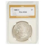 Coin 1880-S  Morgan Silver Dollar PGA MS66