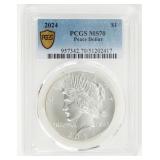 Coin 2024 Peace Silver Dollar PCGS MS70