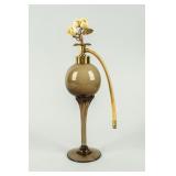 Vintage Gray Floral Perfume Bottle