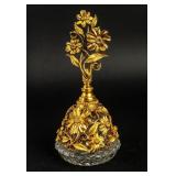 Vintage Floral Ormolu Perfume Bottle by Matson