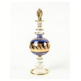 Ornate Violet Egyptian Glass Perfume Bottle