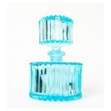 Pleated Azure Blue Crystal Perfume Bottle
