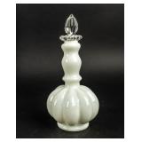 White, Fenton-Like Perfume Bottle Ruffled Crest
