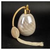 Vintage White Opalescent Swirl Perfume Bottle