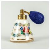 Vintage White Floral Glass Perfume Bottle