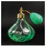 VTG Mint Green Striped Scottish Perfume Bottle