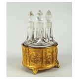 VTG 4-Bottle Perfume Bottle Vanity Set & Stand