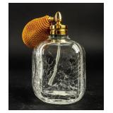 VTG Petite Crackle Glass Perfume Bottle by I. Rice