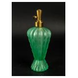 Vintage Green Satin Glass Perfume Bottle