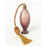 Purple Satin Perfume Bottle w / Foliate Motif