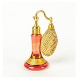 VTG Iridescent, Gilt Pink Perfume BottleDeVilbiss