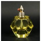 VTG Angular, Lemon-Colored Glass Perfume Bottle
