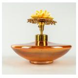 VTG Reflective Peach Perfume Bottle Flower Finial