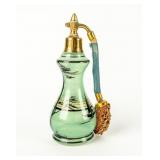 Vintage Bohemian Glass Perfume Bottle w / Sailboat