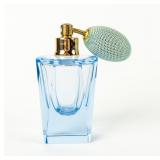 Vintage Octagonal Baby Blue Perfume Bottle