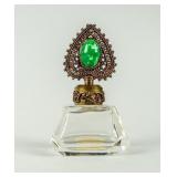 VTG Perfume Bottle Green "Peking" Glass--I Rice